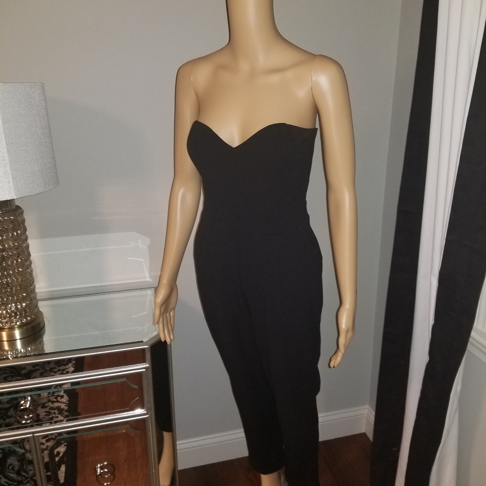 Black strapless jumpsuit